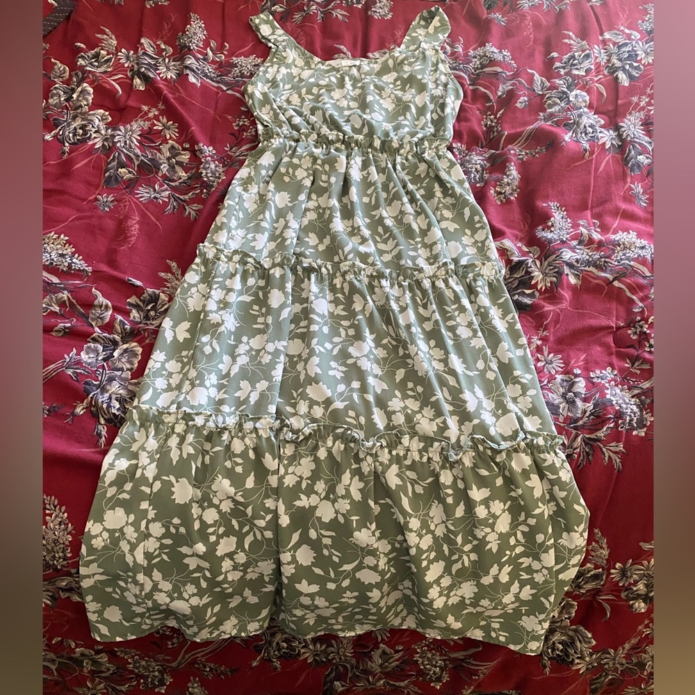 Green Floral Midi/ Size S